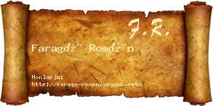 Faragó Román névjegykártya